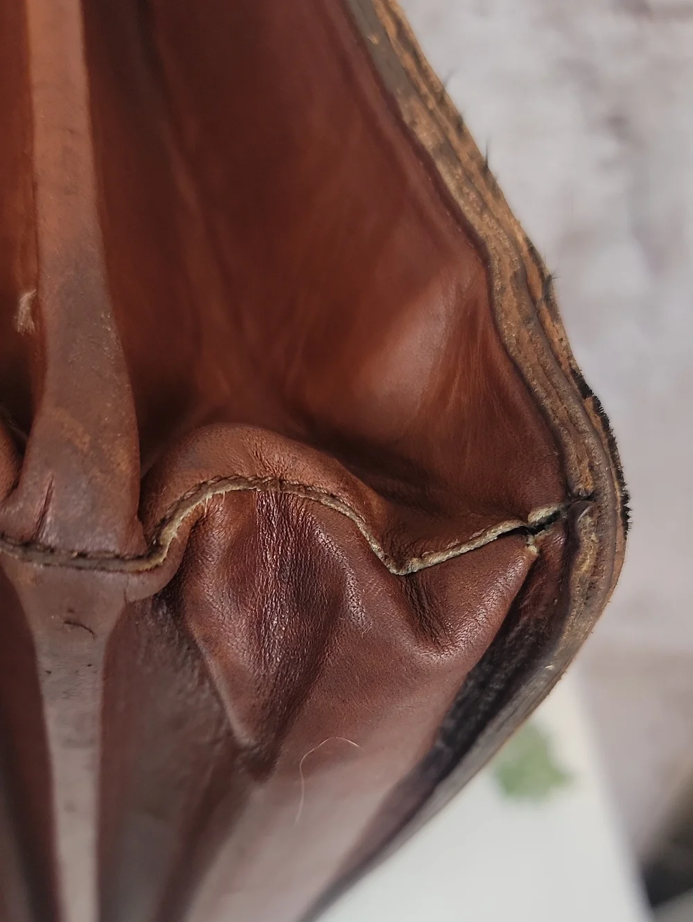 Cole Haan Leather Briefcase Vintage Cognac Brown Bag